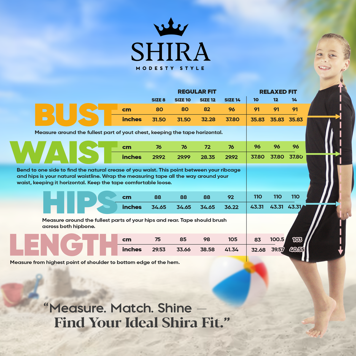 Girls Modest Tznius 3/4 Sleeve UPF 50+ Sun Protection bathing Suit Swimdress (Reef in Black / White)