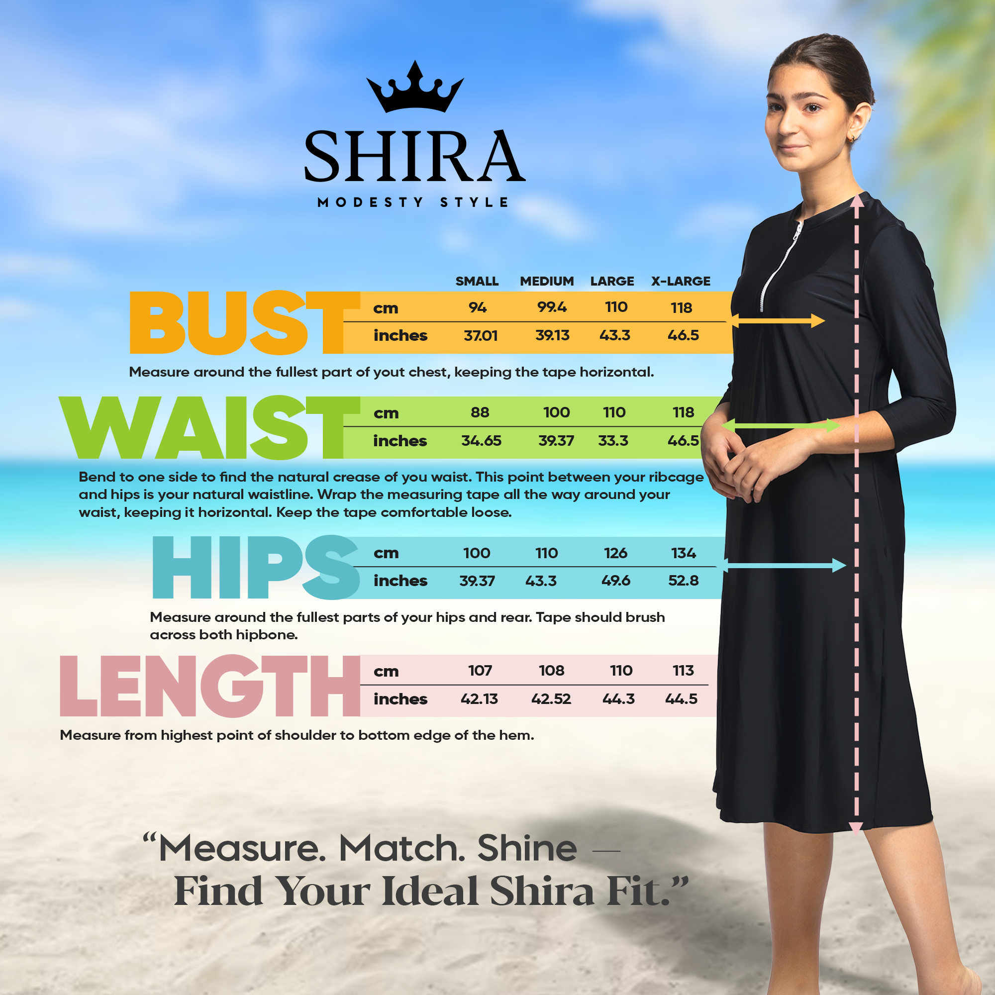 Woman Modest Tznius 3/4 Sleeve Athletic Swimdress Beach Cover up UPF 50+ Sun Protection (Bali in Black / White Zipper)